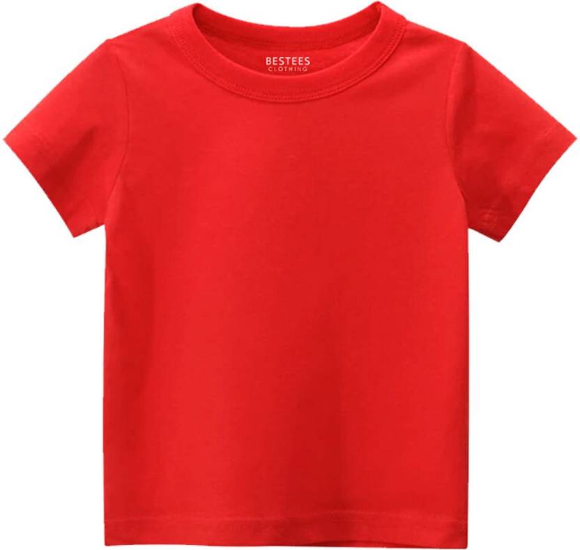 BESTEESCLOTHING Boys Solid Pure Cotton Regular T Shirt