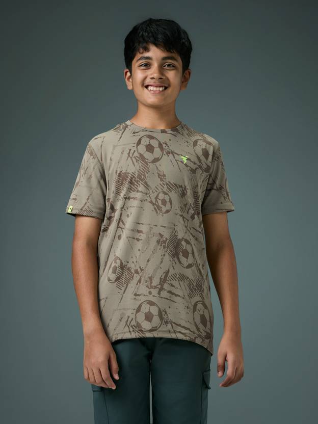 TECHNOSPORT Boys Printed Polyester Slim T Shirt