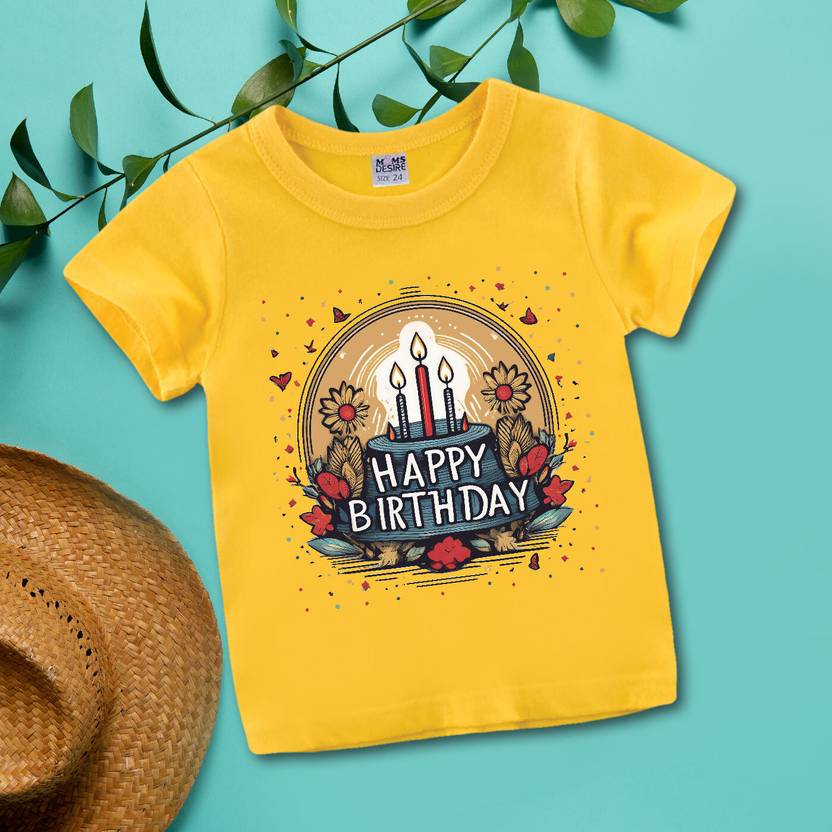 MOMS DESIRE Baby Boys & Baby Girls Printed Cotton Blend Regular T Shirt