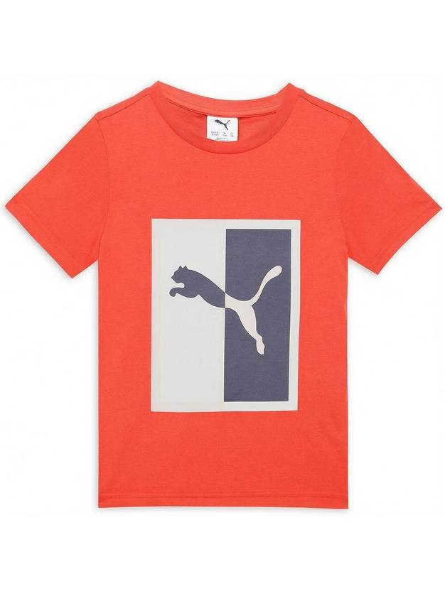 PUMA Boys Graphic Print Cotton Blend Regular T Shirt