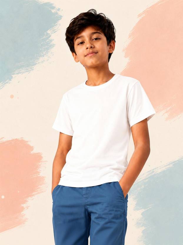 KILLER Boys Solid Pure Cotton Regular T Shirt