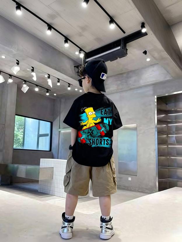 toystshirt Boys Typography, Printed Pure Cotton Oversized T Shirt