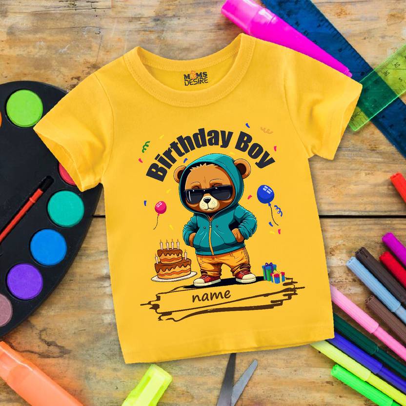MOMS DESIRE Baby Boys & Baby Girls Cartoon, Graphic Print Cotton Blend Regular T Shirt