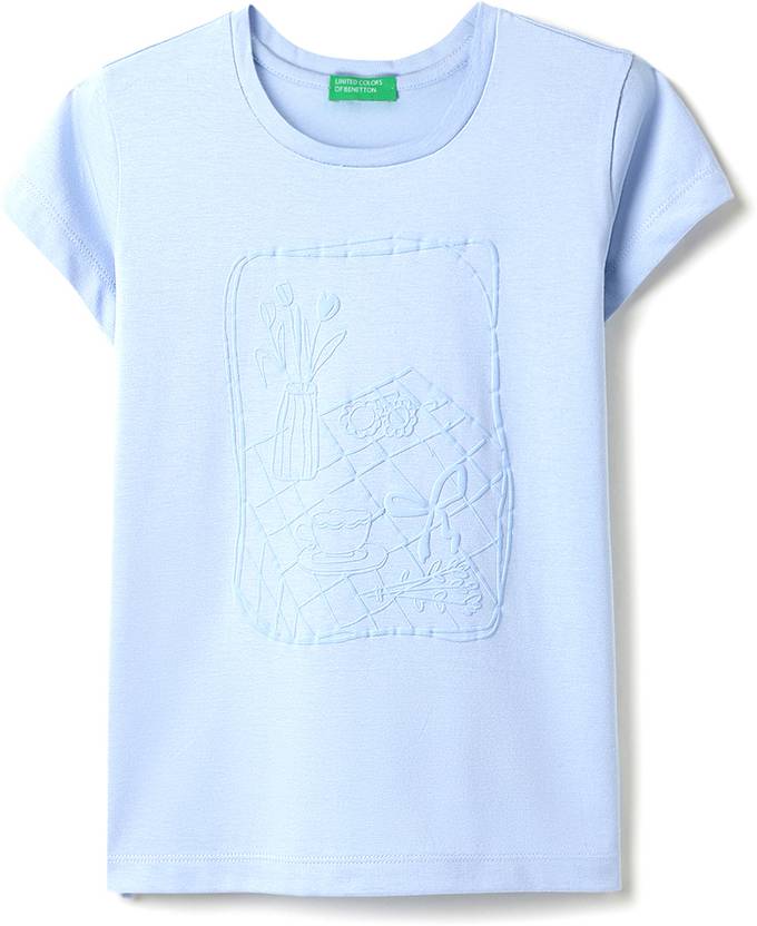 United Colors of Benetton Girls Solid Organic Cotton Regular T Shirt