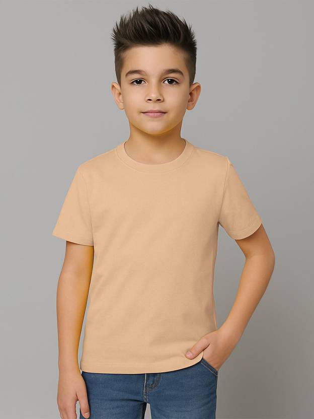 FBAR Boys Solid Pure Cotton Regular T Shirt