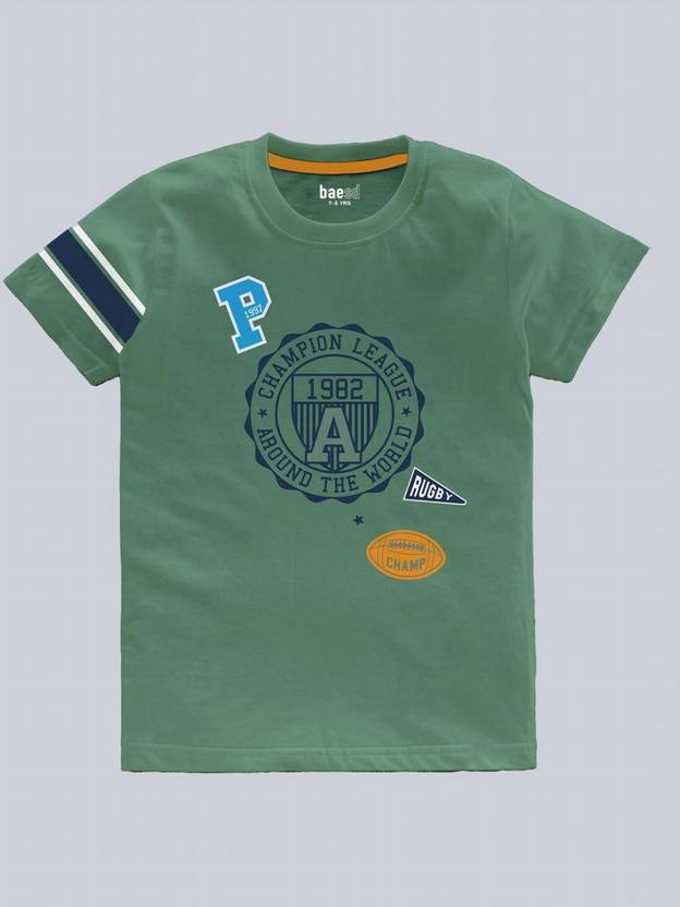 BAESD Boys Printed Pure Cotton Regular T Shirt