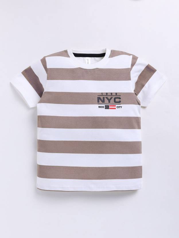 Ginie Boys Typography Pure Cotton Regular T Shirt