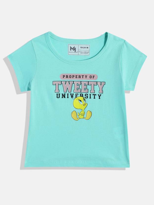 YK X Minute Mirth Girls Printed Pure Cotton Regular T Shirt