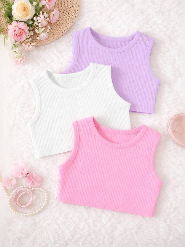 PATTZALA Girls Party Lycra Blend Crop Top