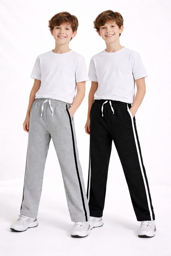 ManyaEmpire Boys Track Pant (White, Black, Pack of 2) - Image 8