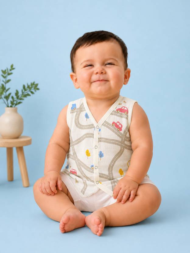 Kidbea Vest For Baby Boys Muslin