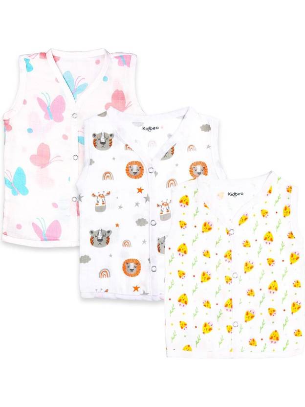 Kidbea Vest For Baby Boys & Baby Girls Pure Cotton, Muslin