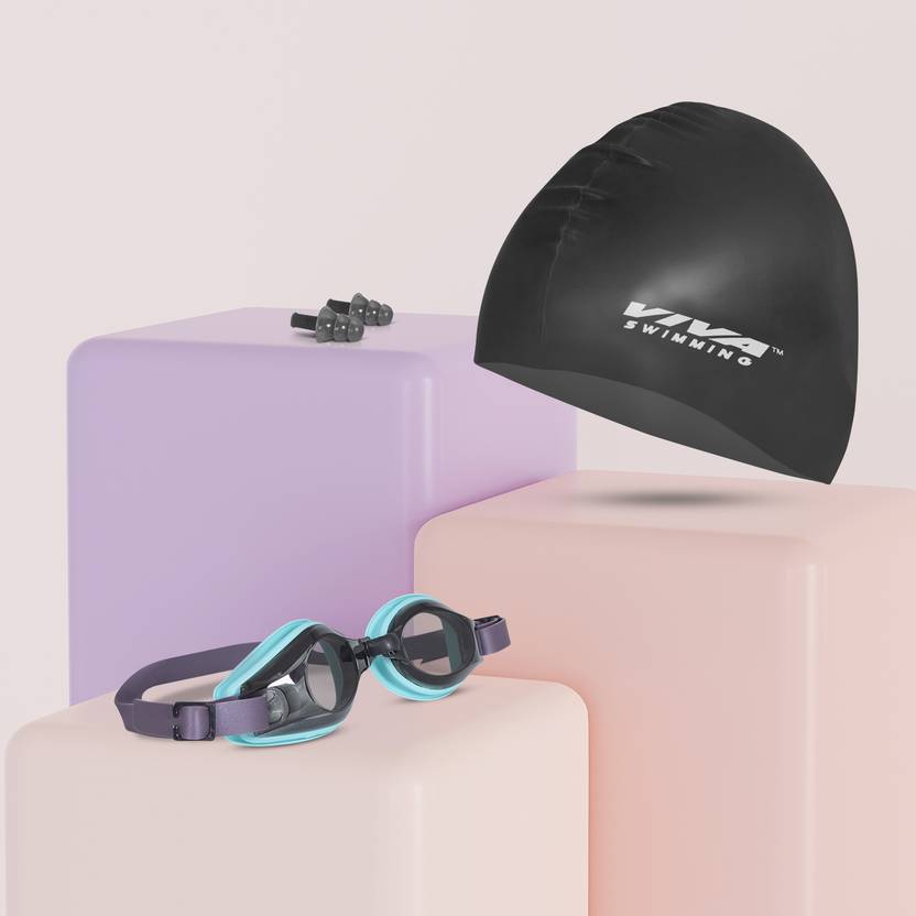 VIVA Premium Swimming Kit (Silicone Cap / Swimming Goggle / Earplugs