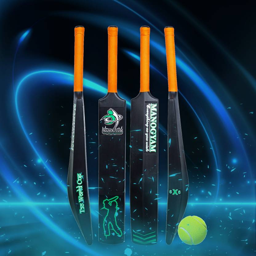 Manogyam COMBO OF CRICKET BAT WITH BALL(Black) Cricket Kit Buy