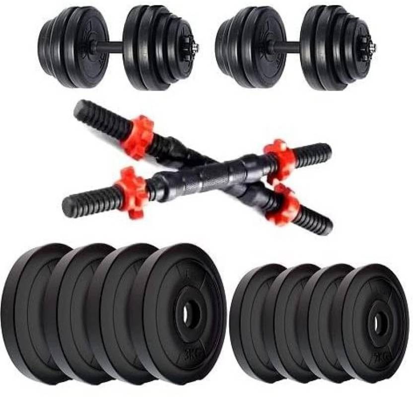 SX FITNESS PVC Home Gym Set (2.5Kg*4) Plate with Dumbbell Rod Home Gym