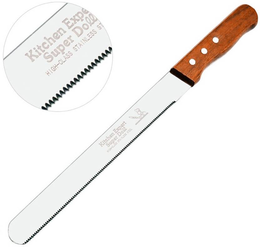 Captoola 1 Pc Stainless Steel Knife Serrated Knife for Cutting Bread, Pastry, Cake and Homemade Bread (Silver, 1 Pc)