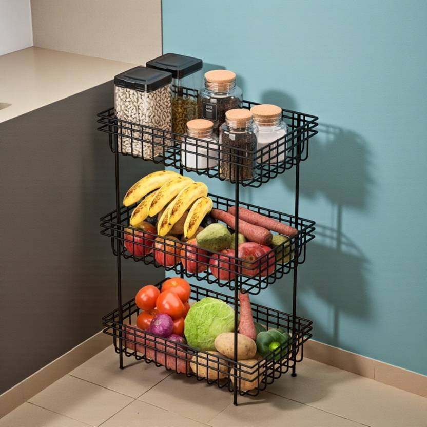 ADMIN INDUSTRIES Fruits/Vegetables Kitchen Rack Iron Wire Basket ...