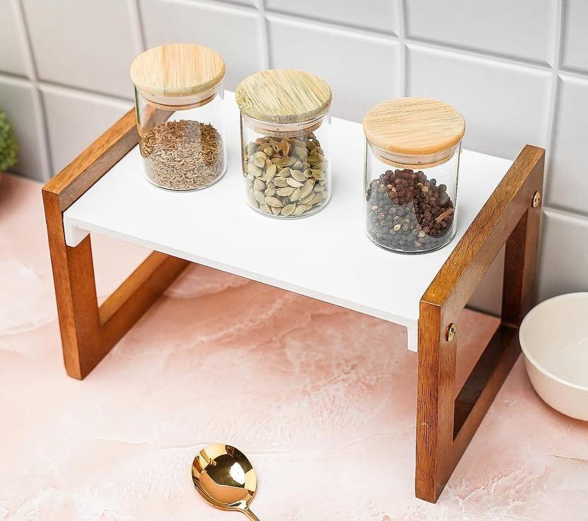 Small Kitchen? Kitchen storage racks under 499 are a space saver! AnDecy Wooden Kitchen Rack Organizer