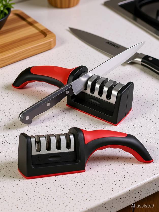 ANIKH 3-Stage professional Manual Knife Sharpener for Kitchen Knives, Scissors A56 Knife Sharpening Steel
