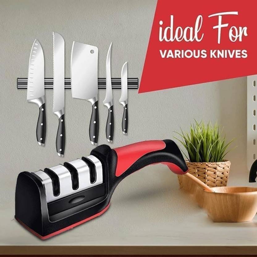 ANIKH 3-Stage professional Manual Knife Sharpener for Kitchen Knives, Scissors A61 Knife Sharpening Steel