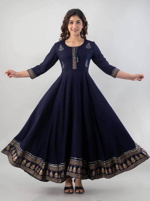 ALHD Women Printed Anarkali Kurta