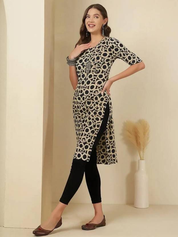 Anouk Rustic Printed Crepe Straight Kurta for Women