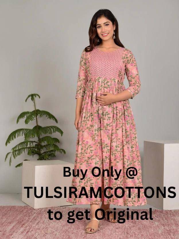 Tulsiram Printed Pure Cotton Anarkali Kurta for Women