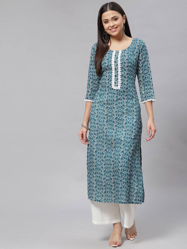 mokshi Women Floral Print Straight Kurta - Buy mokshi Women Floral Print Straight Kurta Online at Best Prices in India | Flipkart.com