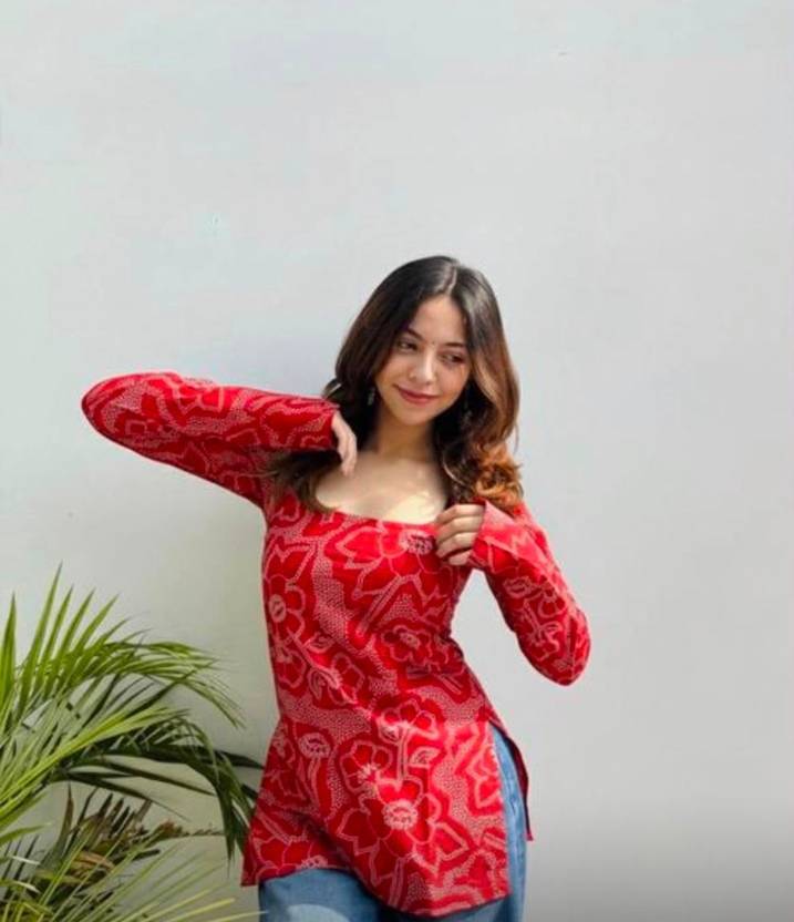 ANJANEYA FASHION Women Printed, Floral Print Straight Kurta