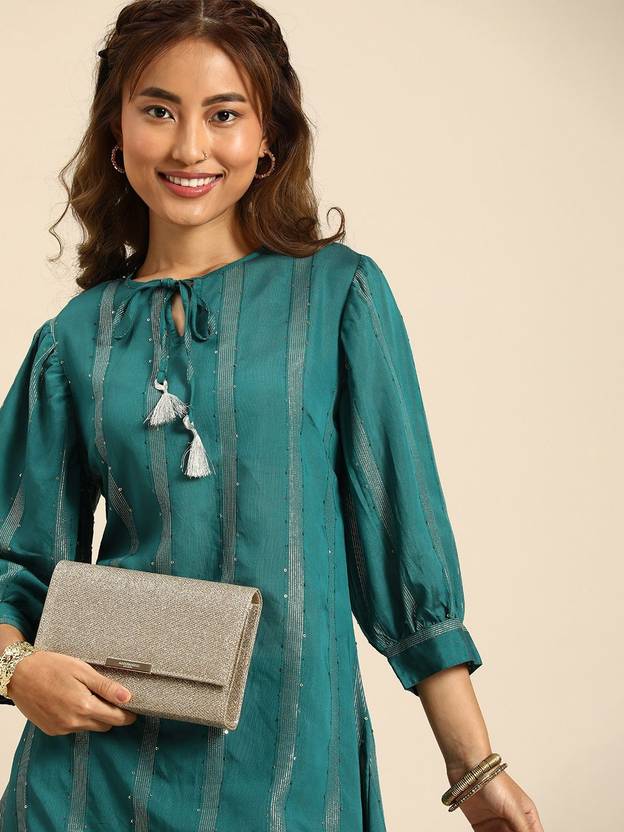 Sangria Women Embroidered A-line Kurta