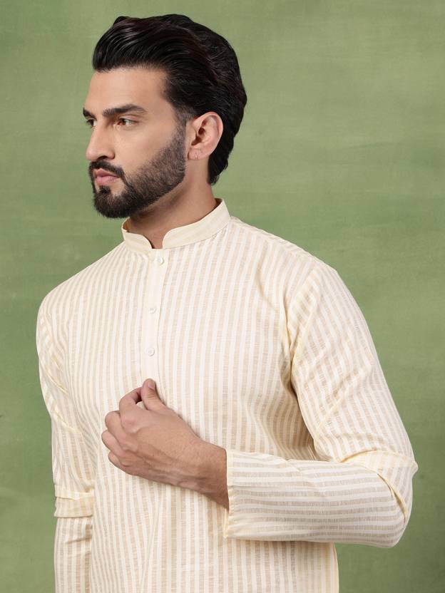 SOJANYA Striped Pure Cotton Straight Kurta for Men