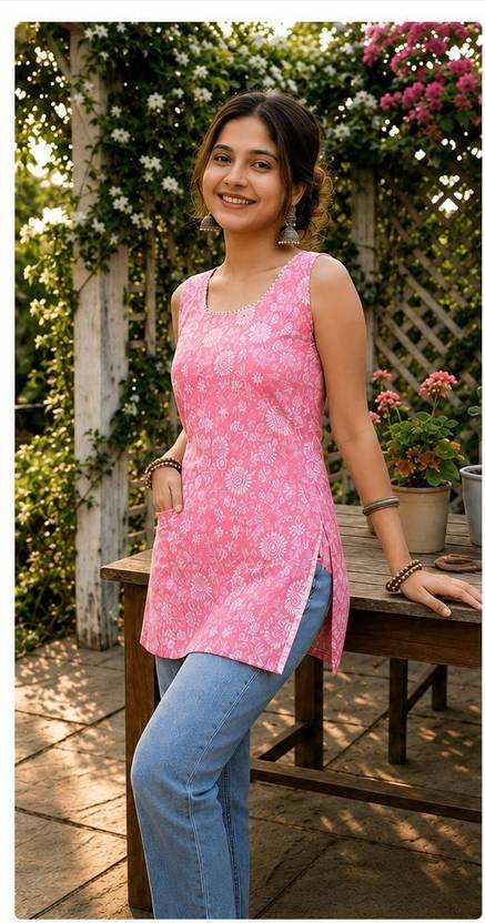 Anushree Women Printed Straight Kurta