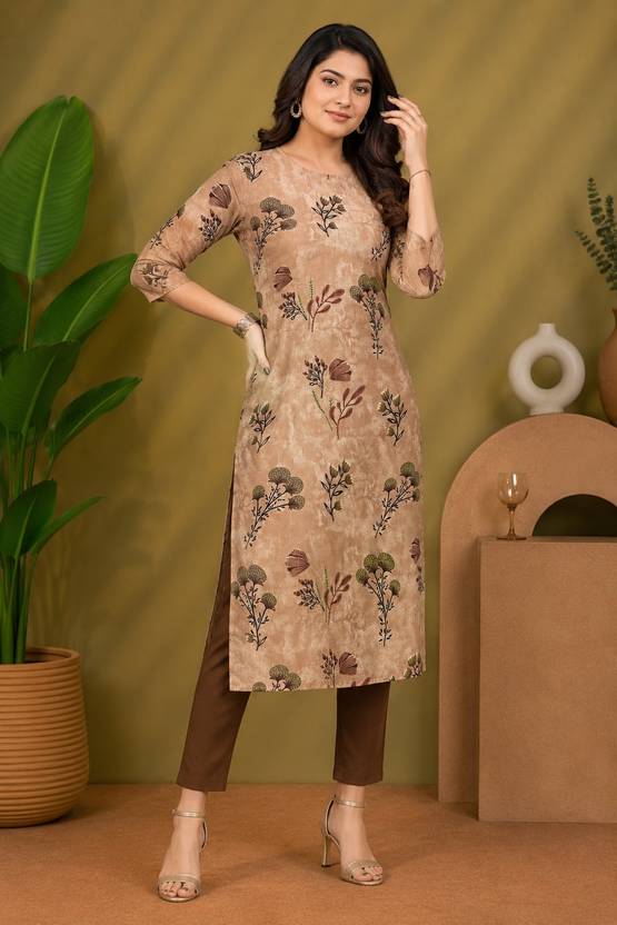 KETAKI FASHION Floral Print Crepe Straight Kurta for Women