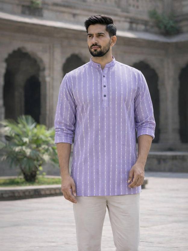 LADSLOOM Solid Pure Cotton Straight Kurta for Men