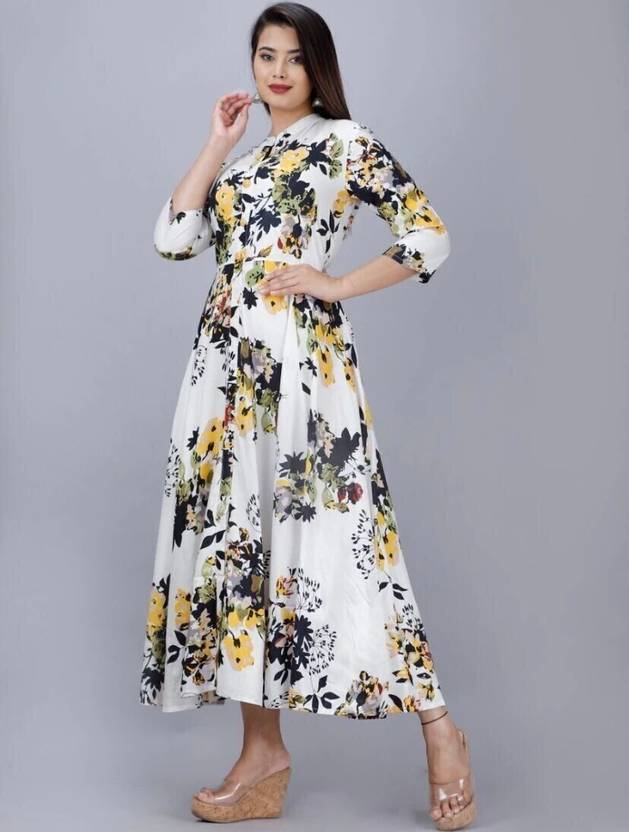 RACHNA FASHION Printed Viscose Rayon Anarkali Kurta for Women