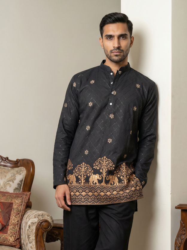 Jompers Men Embroidered Tunic Kurta - Image 7