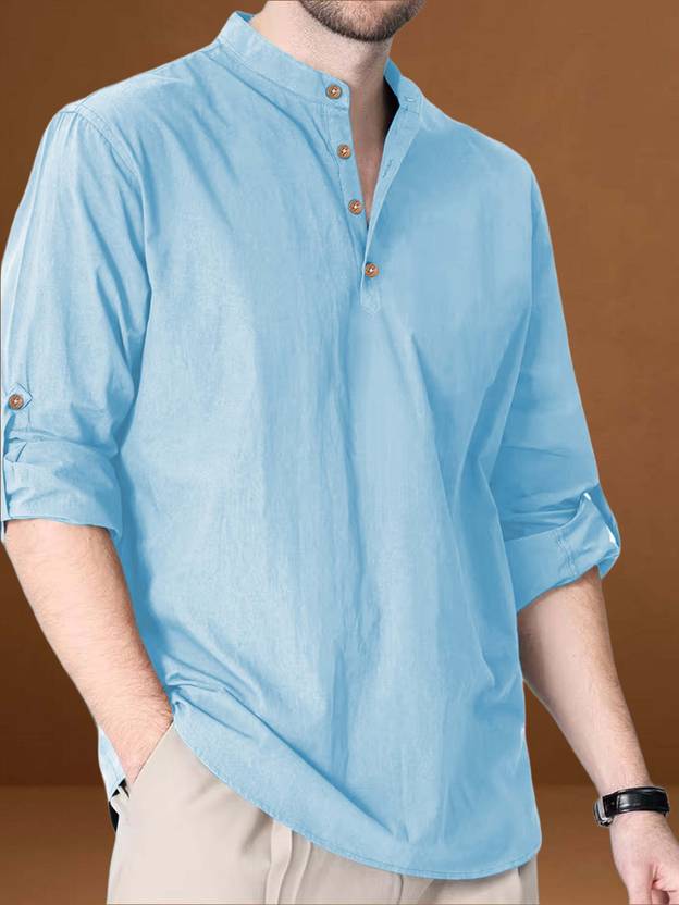 Vida Loca Solid Cotton Blend Straight Kurta for Men