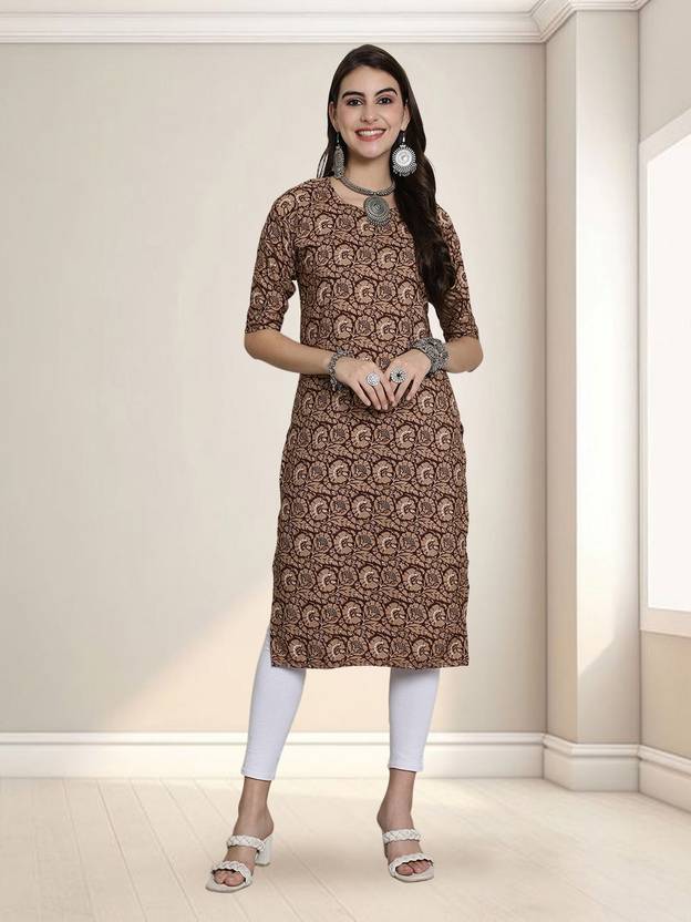 Anouk Rustic Printed Crepe Straight Kurta for Women