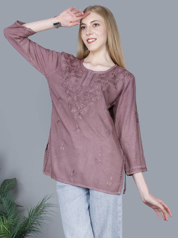 NAZAQAT ETHNIC INDIA Embroidered Viscose Rayon Straight Kurta for Women