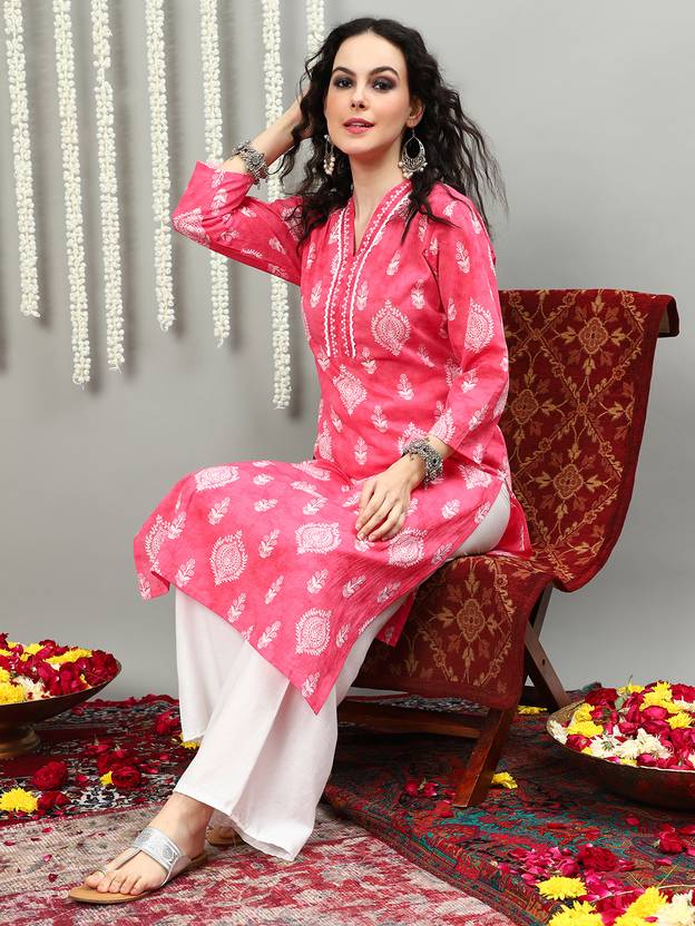 Vastramyaa Printed Pure Cotton A-line Kurta for Women