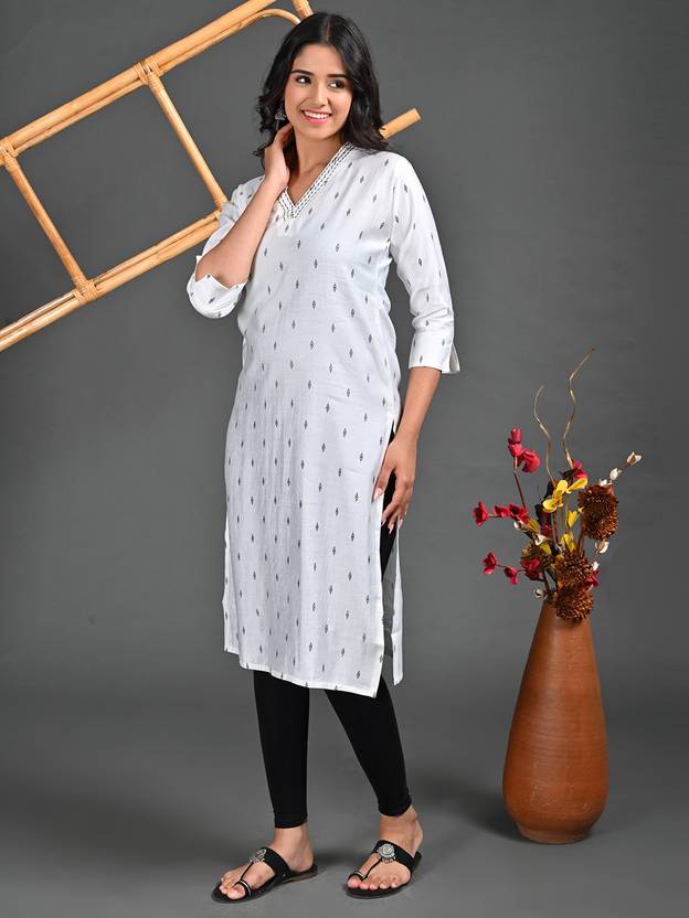 Minelli Printed Pure Silk Straight Kurta for Women