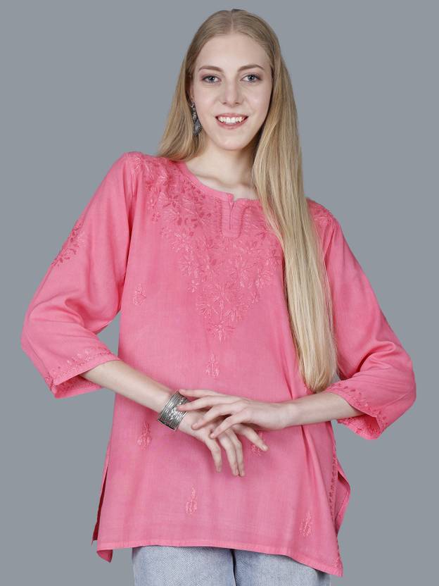 NAZAQAT ETHNIC INDIA Embroidered Viscose Rayon Straight Kurta for Women