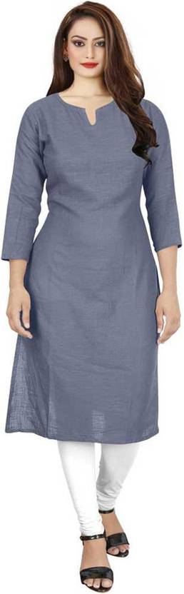 AakarShana Solid Pure Cotton Straight Kurta for Women