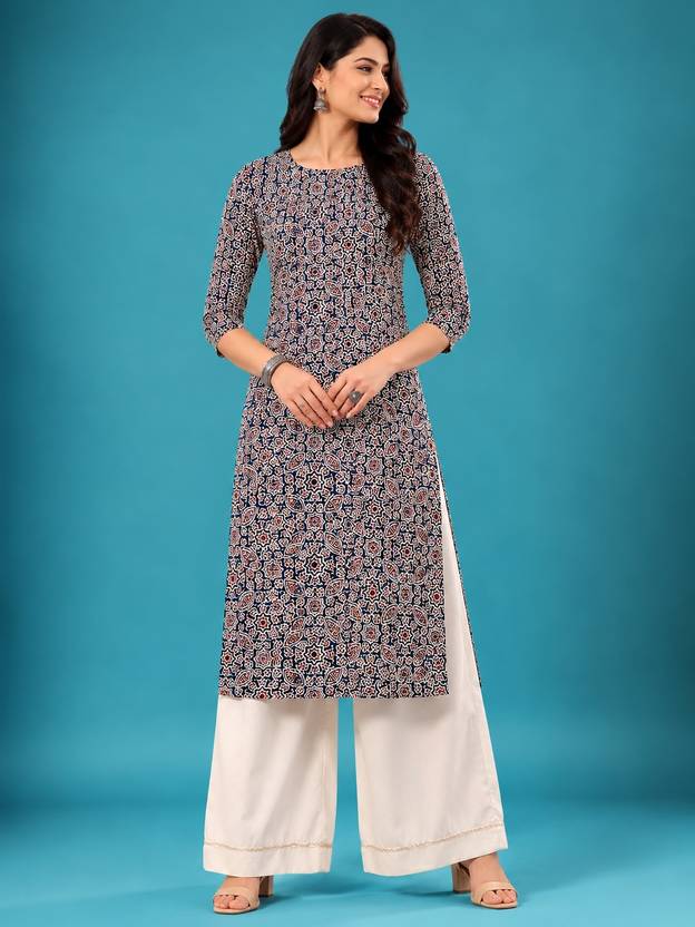 KETAKI FASHION Floral Print Crepe Straight Kurta for Women