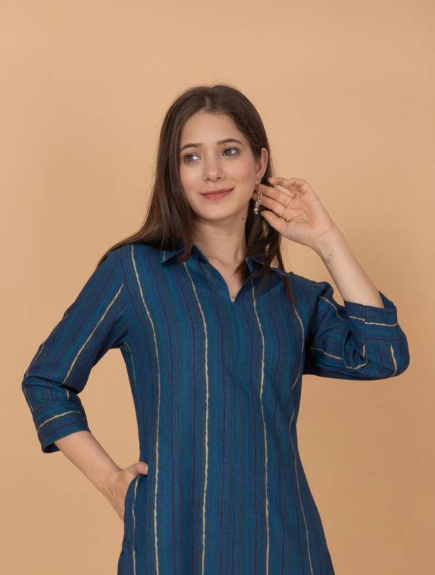 Rimeline Fashion Printed Pure Cotton A-line Kurta for Women