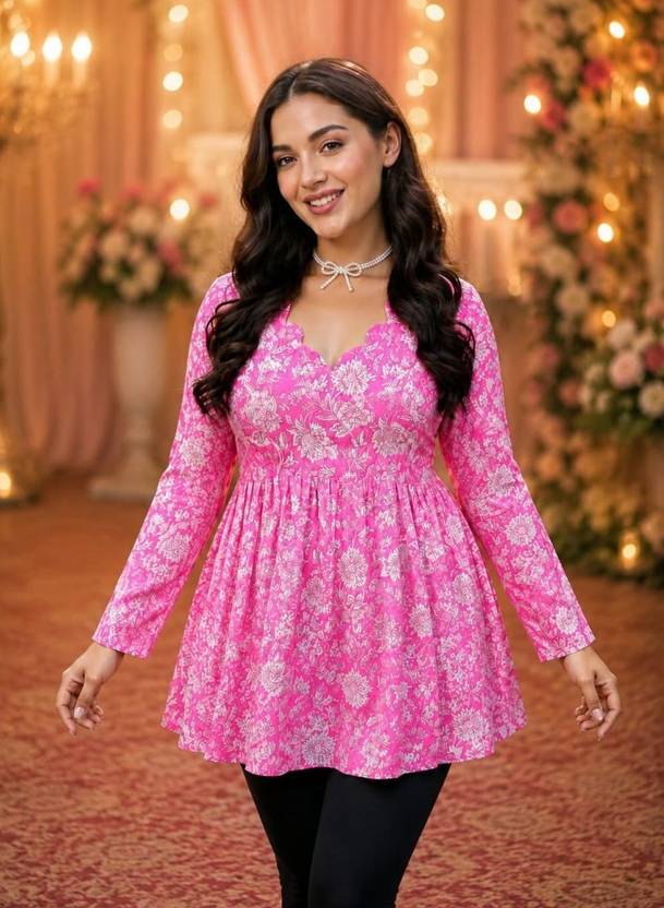 Anushree Women Printed Flared Kurta