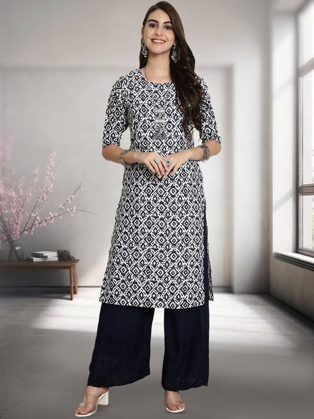 Anouk Rustic Printed Crepe Straight Kurta for Women