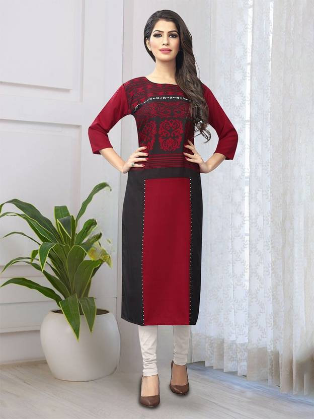 Anouk Rustic Printed Crepe Straight Kurta for Women
