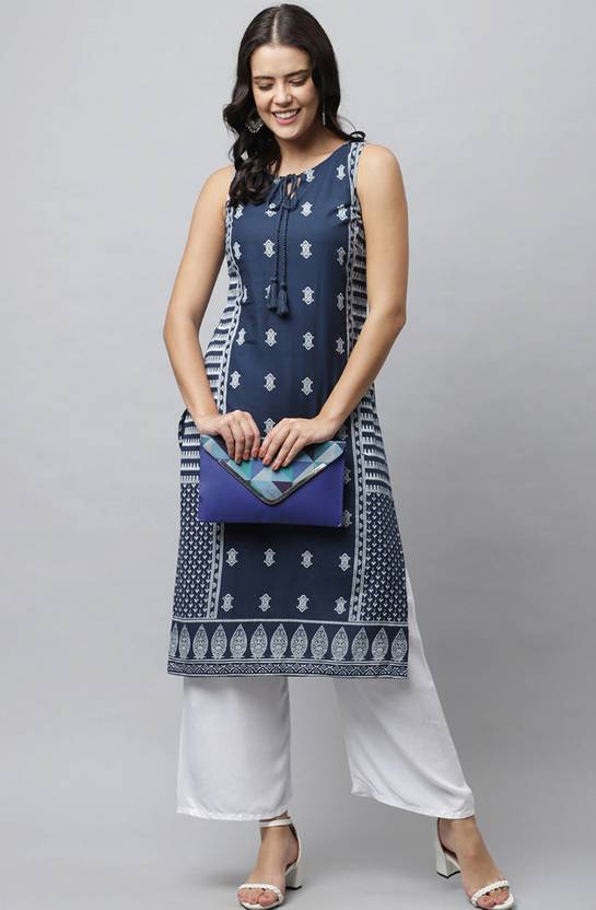 Celtic Fab Printed Cotton Blend Straight Kurta for Women