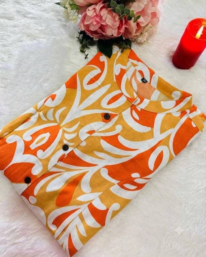 MARKSHIZUKA Women Floral Print A-line Kurta